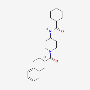 molecular formula C24H36N2O2 B6928326 N-[1-(2-benzyl-3-methylbutanoyl)piperidin-4-yl]cyclohexanecarboxamide 