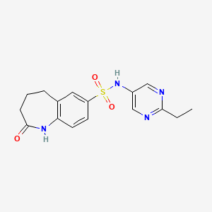 molecular formula C16H18N4O3S B6928373 N-(2-ethylpyrimidin-5-yl)-2-oxo-1,3,4,5-tetrahydro-1-benzazepine-7-sulfonamide 