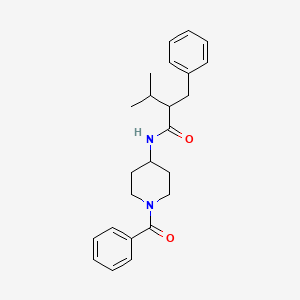 molecular formula C24H30N2O2 B6928395 N-(1-benzoylpiperidin-4-yl)-2-benzyl-3-methylbutanamide 