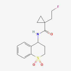 molecular formula C15H18FNO3S B6928416 N-(1,1-dioxo-3,4-dihydro-2H-thiochromen-4-yl)-1-(2-fluoroethyl)cyclopropane-1-carboxamide 