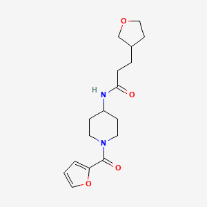 molecular formula C17H24N2O4 B6928448 N-[1-(furan-2-carbonyl)piperidin-4-yl]-3-(oxolan-3-yl)propanamide 