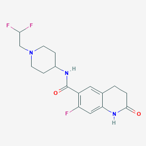 molecular formula C17H20F3N3O2 B6928536 N-[1-(2,2-difluoroethyl)piperidin-4-yl]-7-fluoro-2-oxo-3,4-dihydro-1H-quinoline-6-carboxamide 