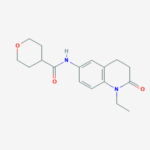molecular formula C17H22N2O3 B6928543 N-(1-ethyl-2-oxo-3,4-dihydroquinolin-6-yl)oxane-4-carboxamide 