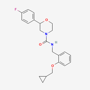molecular formula C22H25FN2O3 B6928583 N-[[2-(cyclopropylmethoxy)phenyl]methyl]-2-(4-fluorophenyl)morpholine-4-carboxamide 