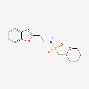 molecular formula C16H21NO4S B6928605 N-[2-(1-benzofuran-2-yl)ethyl]-1-(oxan-2-yl)methanesulfonamide 