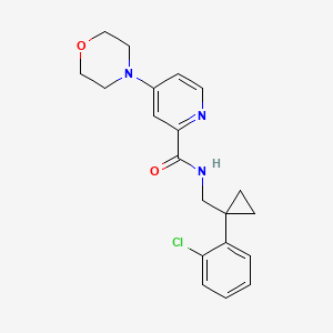 molecular formula C20H22ClN3O2 B6928650 N-[[1-(2-chlorophenyl)cyclopropyl]methyl]-4-morpholin-4-ylpyridine-2-carboxamide 