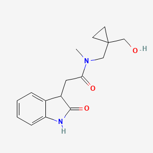 molecular formula C16H20N2O3 B6928736 N-[[1-(hydroxymethyl)cyclopropyl]methyl]-N-methyl-2-(2-oxo-1,3-dihydroindol-3-yl)acetamide 