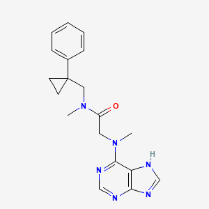 molecular formula C19H22N6O B6928771 N-methyl-2-[methyl(7H-purin-6-yl)amino]-N-[(1-phenylcyclopropyl)methyl]acetamide 
