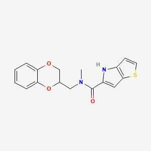 molecular formula C17H16N2O3S B6928772 N-(2,3-dihydro-1,4-benzodioxin-3-ylmethyl)-N-methyl-4H-thieno[3,2-b]pyrrole-5-carboxamide 