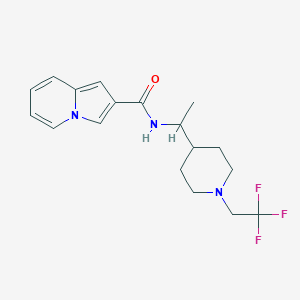 molecular formula C18H22F3N3O B6928854 N-[1-[1-(2,2,2-trifluoroethyl)piperidin-4-yl]ethyl]indolizine-2-carboxamide 