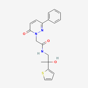 molecular formula C19H19N3O3S B6928939 N-(2-hydroxy-2-thiophen-2-ylpropyl)-2-(6-oxo-3-phenylpyridazin-1-yl)acetamide 