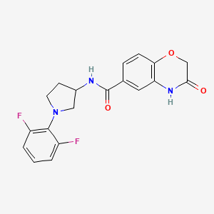 molecular formula C19H17F2N3O3 B6929008 N-[1-(2,6-difluorophenyl)pyrrolidin-3-yl]-3-oxo-4H-1,4-benzoxazine-6-carboxamide 