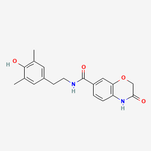 molecular formula C19H20N2O4 B6929029 N-[2-(4-hydroxy-3,5-dimethylphenyl)ethyl]-3-oxo-4H-1,4-benzoxazine-7-carboxamide 