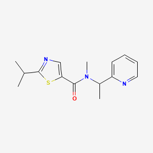 molecular formula C15H19N3OS B6929122 N-methyl-2-propan-2-yl-N-(1-pyridin-2-ylethyl)-1,3-thiazole-5-carboxamide 