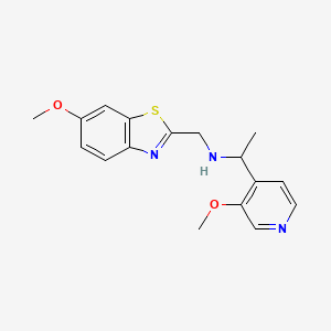 molecular formula C17H19N3O2S B6929184 N-[(6-methoxy-1,3-benzothiazol-2-yl)methyl]-1-(3-methoxypyridin-4-yl)ethanamine 