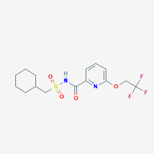 molecular formula C15H19F3N2O4S B6929197 N-(cyclohexylmethylsulfonyl)-6-(2,2,2-trifluoroethoxy)pyridine-2-carboxamide 