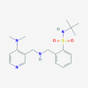 molecular formula C19H28N4O2S B6929202 N-tert-butyl-2-[[[4-(dimethylamino)pyridin-3-yl]methylamino]methyl]benzenesulfonamide 