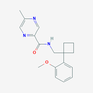 molecular formula C18H21N3O2 B6929262 N-[[1-(2-methoxyphenyl)cyclobutyl]methyl]-5-methylpyrazine-2-carboxamide 