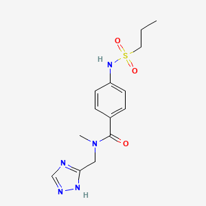 molecular formula C14H19N5O3S B6929274 N-methyl-4-(propylsulfonylamino)-N-(1H-1,2,4-triazol-5-ylmethyl)benzamide 