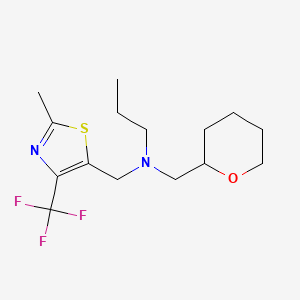 molecular formula C15H23F3N2OS B6929406 N-[[2-methyl-4-(trifluoromethyl)-1,3-thiazol-5-yl]methyl]-N-(oxan-2-ylmethyl)propan-1-amine 