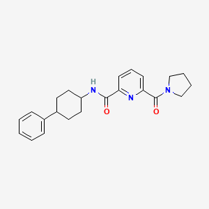 molecular formula C23H27N3O2 B6929499 N-(4-phenylcyclohexyl)-6-(pyrrolidine-1-carbonyl)pyridine-2-carboxamide 
