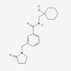 molecular formula C19H26N2O3 B6929503 N-[(1-hydroxycyclohexyl)methyl]-3-[(2-oxopyrrolidin-1-yl)methyl]benzamide 