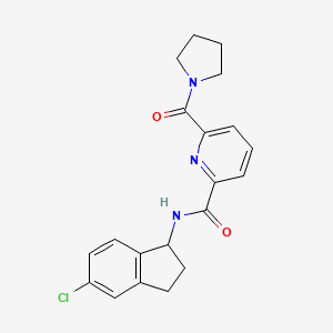 molecular formula C20H20ClN3O2 B6929546 N-(5-chloro-2,3-dihydro-1H-inden-1-yl)-6-(pyrrolidine-1-carbonyl)pyridine-2-carboxamide 
