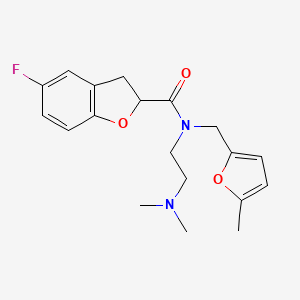 molecular formula C19H23FN2O3 B6929571 N-[2-(dimethylamino)ethyl]-5-fluoro-N-[(5-methylfuran-2-yl)methyl]-2,3-dihydro-1-benzofuran-2-carboxamide 