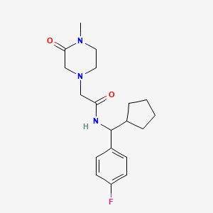 molecular formula C19H26FN3O2 B6929640 N-[cyclopentyl-(4-fluorophenyl)methyl]-2-(4-methyl-3-oxopiperazin-1-yl)acetamide 