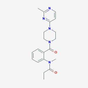 molecular formula C20H25N5O2 B6929642 N-methyl-N-[2-[4-(2-methylpyrimidin-4-yl)piperazine-1-carbonyl]phenyl]propanamide 