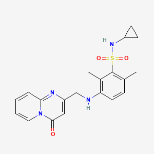 molecular formula C20H22N4O3S B6929665 N-cyclopropyl-2,6-dimethyl-3-[(4-oxopyrido[1,2-a]pyrimidin-2-yl)methylamino]benzenesulfonamide 
