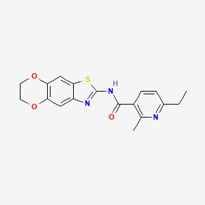molecular formula C18H17N3O3S B6929710 N-(6,7-dihydro-[1,4]dioxino[2,3-f][1,3]benzothiazol-2-yl)-6-ethyl-2-methylpyridine-3-carboxamide 