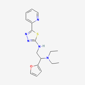 molecular formula C17H21N5OS B6929734 N,N-diethyl-1-(furan-2-yl)-N'-(5-pyridin-2-yl-1,3,4-thiadiazol-2-yl)ethane-1,2-diamine 