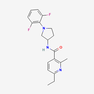 molecular formula C19H21F2N3O B6929838 N-[1-(2,6-difluorophenyl)pyrrolidin-3-yl]-6-ethyl-2-methylpyridine-3-carboxamide 