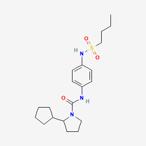 molecular formula C20H31N3O3S B6929840 N-[4-(butylsulfonylamino)phenyl]-2-cyclopentylpyrrolidine-1-carboxamide 