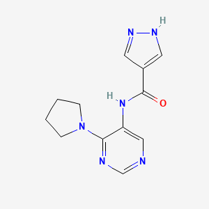 molecular formula C12H14N6O B6929845 N-(4-pyrrolidin-1-ylpyrimidin-5-yl)-1H-pyrazole-4-carboxamide 