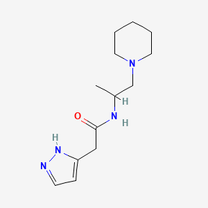 molecular formula C13H22N4O B6929926 N-(1-piperidin-1-ylpropan-2-yl)-2-(1H-pyrazol-5-yl)acetamide 