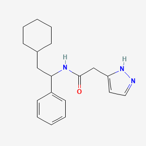 molecular formula C19H25N3O B6929934 N-(2-cyclohexyl-1-phenylethyl)-2-(1H-pyrazol-5-yl)acetamide 