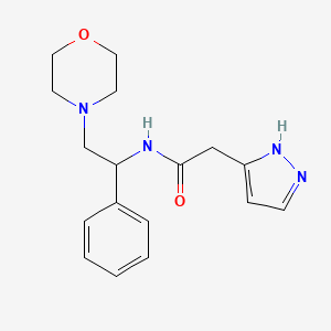 molecular formula C17H22N4O2 B6929959 N-(2-morpholin-4-yl-1-phenylethyl)-2-(1H-pyrazol-5-yl)acetamide 