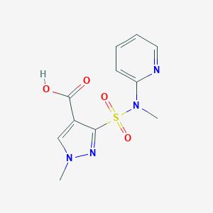 molecular formula C11H12N4O4S B069301 1H-Pyrazole-4-carboxylic acid, 1-methyl-3-((methyl-2-pyridinylamino)sulfonyl)- CAS No. 178880-03-0