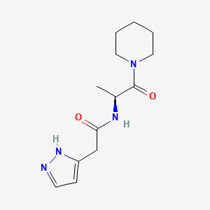 molecular formula C13H20N4O2 B6930141 N-[(2S)-1-oxo-1-piperidin-1-ylpropan-2-yl]-2-(1H-pyrazol-5-yl)acetamide 
