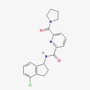molecular formula C20H20ClN3O2 B6930189 N-(4-chloro-2,3-dihydro-1H-inden-1-yl)-6-(pyrrolidine-1-carbonyl)pyridine-2-carboxamide 