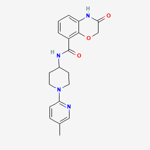 molecular formula C20H22N4O3 B6930212 N-[1-(5-methylpyridin-2-yl)piperidin-4-yl]-3-oxo-4H-1,4-benzoxazine-8-carboxamide 