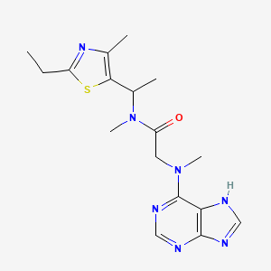 molecular formula C17H23N7OS B6930226 N-[1-(2-ethyl-4-methyl-1,3-thiazol-5-yl)ethyl]-N-methyl-2-[methyl(7H-purin-6-yl)amino]acetamide 