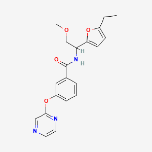 molecular formula C20H21N3O4 B6930235 N-[1-(5-ethylfuran-2-yl)-2-methoxyethyl]-3-pyrazin-2-yloxybenzamide 