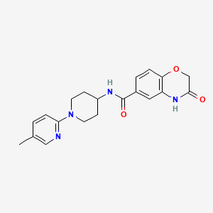 molecular formula C20H22N4O3 B6930251 N-[1-(5-methylpyridin-2-yl)piperidin-4-yl]-3-oxo-4H-1,4-benzoxazine-6-carboxamide 