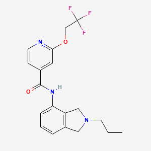 molecular formula C19H20F3N3O2 B6930257 N-(2-propyl-1,3-dihydroisoindol-4-yl)-2-(2,2,2-trifluoroethoxy)pyridine-4-carboxamide 