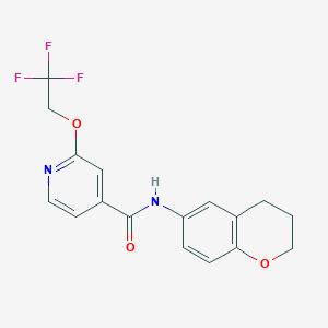 molecular formula C17H15F3N2O3 B6930293 N-(3,4-dihydro-2H-chromen-6-yl)-2-(2,2,2-trifluoroethoxy)pyridine-4-carboxamide 