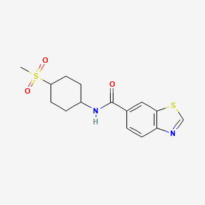 molecular formula C15H18N2O3S2 B6930305 N-(4-methylsulfonylcyclohexyl)-1,3-benzothiazole-6-carboxamide 