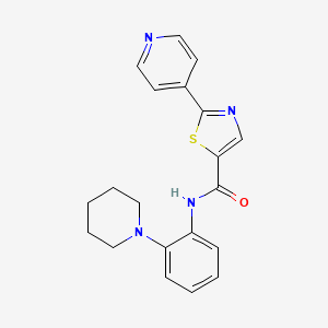 molecular formula C20H20N4OS B6930356 N-(2-piperidin-1-ylphenyl)-2-pyridin-4-yl-1,3-thiazole-5-carboxamide 